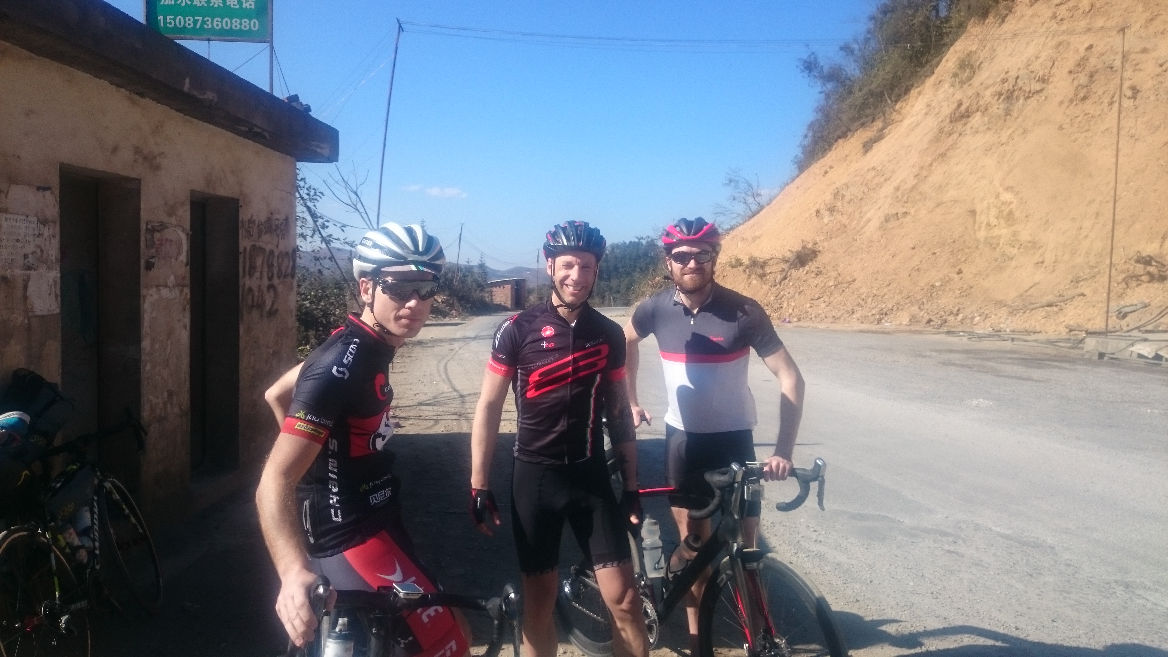 Four courageous cyclists, three countries calling, two sets of chamois and one expectant cock